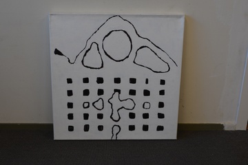 Afbeelding van Acrylschilderij van Jeanne Beenackers: 'Leraar'.