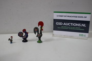 Afbeelding van Set van 3 Kleurrijke Portugese Haantjes'