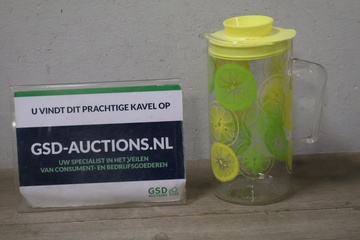 Afbeelding van Pyrex USA vintage waterkan met citroenprint