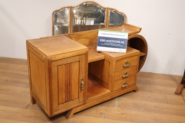 Afbeelding van Antiek Art-Deco Dressoir met Spiegel