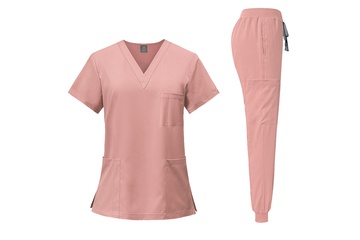 Afbeelding van Scrubset - zorgkleding - roze - maat M