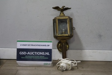 Afbeelding van Antieke Koetslantaarn, Wandlamp - Messing
