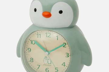 Afbeelding van Klok met alarm - Voor kinderen - Pinguïn - Blauw