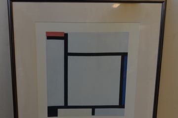 Afbeelding van Artprint: Mondriaan: Compositie met blauw, geel, rood, zwart