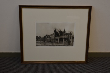 Afbeelding van Gelimiteerde ets van Ian Strang: Commonstreet Londen