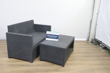 Afbeelding van Antracietkleurige Tuinbank met Tafel van Allibert'