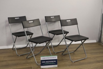Afbeelding van Set van 4 Zwarte Klapstoelen'