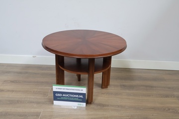 Afbeelding van Ronde Art-Deco Koffietafel van Hout