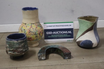 Afbeelding van Set van 4 Vintage Keramieken Vazen