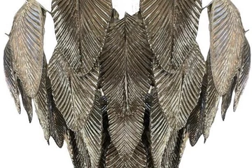 Afbeelding van Plafondlamp met blaadjes zilver donker (nieuwe)