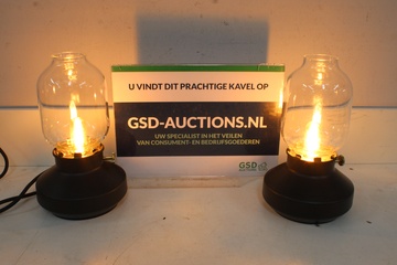 Afbeelding van Set van 2 Zwarte Elektrische 'Olielampjes'