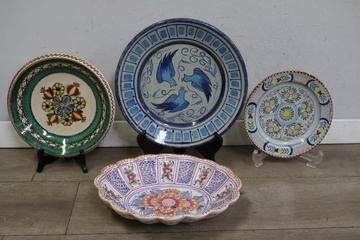 Afbeelding van Mix van 4 Handgemaakte Mediterrane Sierborden