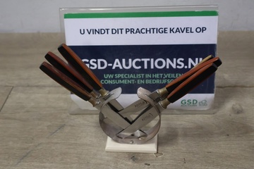 Afbeelding van Vintage Art-Deco Adola Messenset met Houder (6-Stuks)