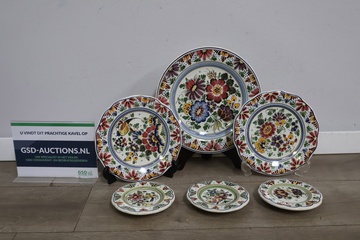 Afbeelding van Set van 6 Stuks Vintage Makkum Keramiek