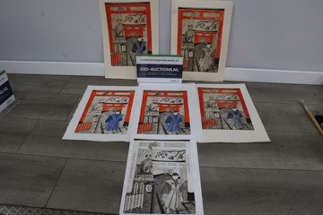 Afbeelding van Set van 4 Vintage Japanse Houtsneden