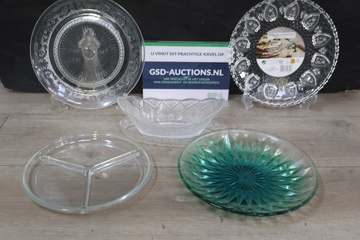 Afbeelding van Set van 5 Kristalglazen Sierborden