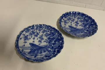 Afbeelding van Set van 2 Antieke Chinees Porseleinen Borden