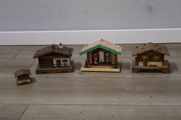 Afbeelding van Set van 3 Antiek Duitse Weerhuisjes