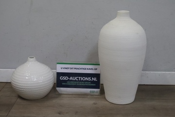 Afbeelding van Witte keramische vazen 2 stuks