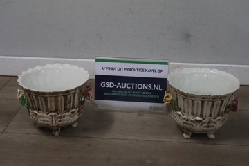 Afbeelding van Vintage Bassano keramieken bloempotten'