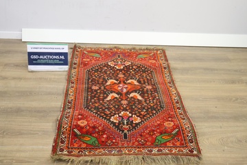 Afbeelding van Vintage Handgeknoopt Iraans Shiraz Tapijt (80x130cm)