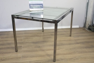 Afbeelding van Uitschuifbare Eetkamertafel met Glazen Blad''