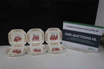 Afbeelding van Set van 6 Vintage Boch La Louvière Verzamelbordjes