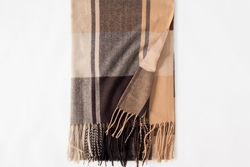 Afbeelding van Geruite luxe sjaal - Bruin tinten