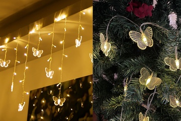 Afbeelding van Vlinder gordijn verlichting - 3 meter