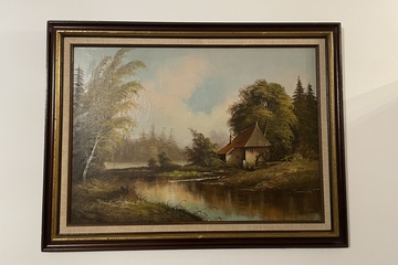 Afbeelding van Schilderij molenaars huis (Duitse watermolen replica van schildrij  W.Cats)