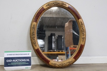 Afbeelding van Ovale Spiegel in Franse-stijl Houtsnijwerken Lijst