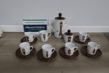 Afbeelding van Wit/Bruin 15-Delig Vintage Mitterteich Koffieservies