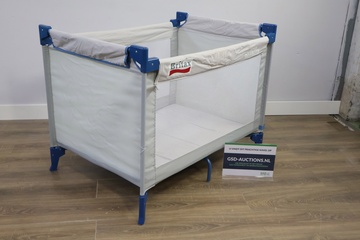 Afbeelding van Blauw/Witte Britax Reiswieg