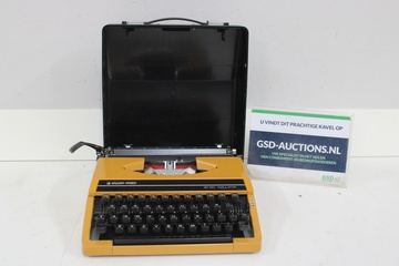 Afbeelding van Vintage Oranje Tabulator Typemachine van Silver-Reed