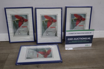 Afbeelding van Set van 4 Fotolijstjes met Donkerblauwe Rand