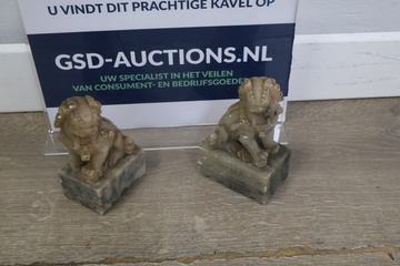 Afbeelding van Set van 2 Natuurstenen Chinese Leeuwenhonden