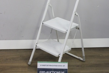 Afbeelding van Wit 2-Treeds Keukentrapje