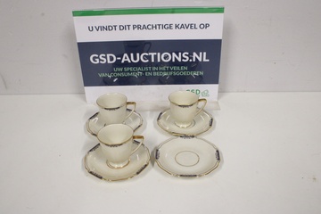 Afbeelding van Set van 3 Kopjes & 4 Schoteltjes van H&Co Heinrich'