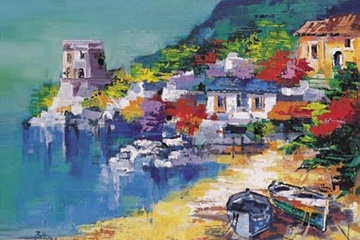 Afbeelding van Roberto di Viccaro - Costiera Amalfitana - Afm. 50x70 cm