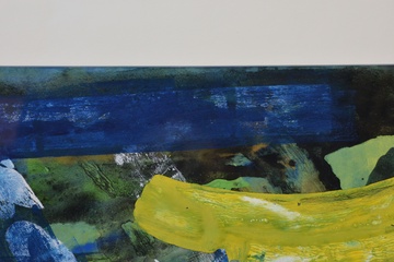 Afbeelding van Ingelijst schilderij van J.L. Vorkink: Abstract Blauw