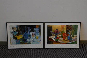 Afbeelding van 2 Ingelijst artprints met goudkleuring van Isa van der Zee