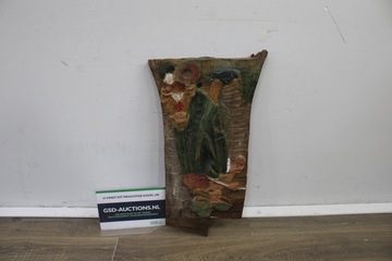 Afbeelding van Vintage Handgesneden Houten Kunstwerk