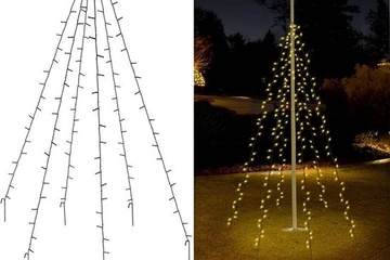 Afbeelding van Vlaggenmast kerst verlichting - 192 LED's - 208 cm outdoor