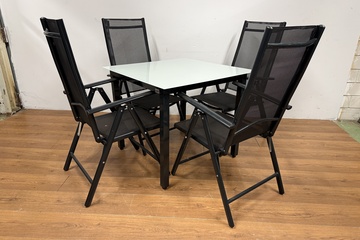 Afbeelding van Casaria Tuinset - Tafel met 4 Klapstoelen