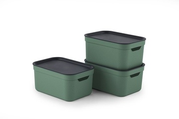 Afbeelding van Rotho Jive opbergboxen set van 3 opbergdozen met deksel