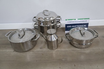 Afbeelding van 4-Delig Roestvrijstalen Kookpannenset