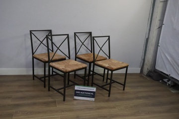 Afbeelding van Set van 4 Ikea Granas Eetkamerstoelen met Zwart Frame