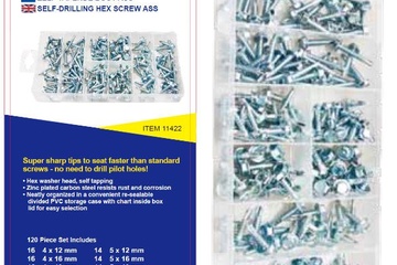 Afbeelding van Zelf tappendeschroef assortiment 120-dlg. in box