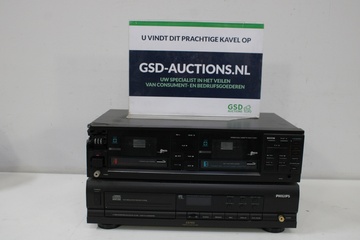 Afbeelding van Philips CD502 CD speler en Philips FC 563 cassette deck