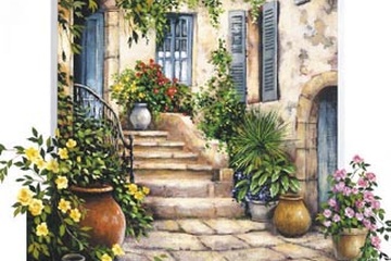 Afbeelding van Eric Erwin Accueil fleuri, Afm: 50x60 cm